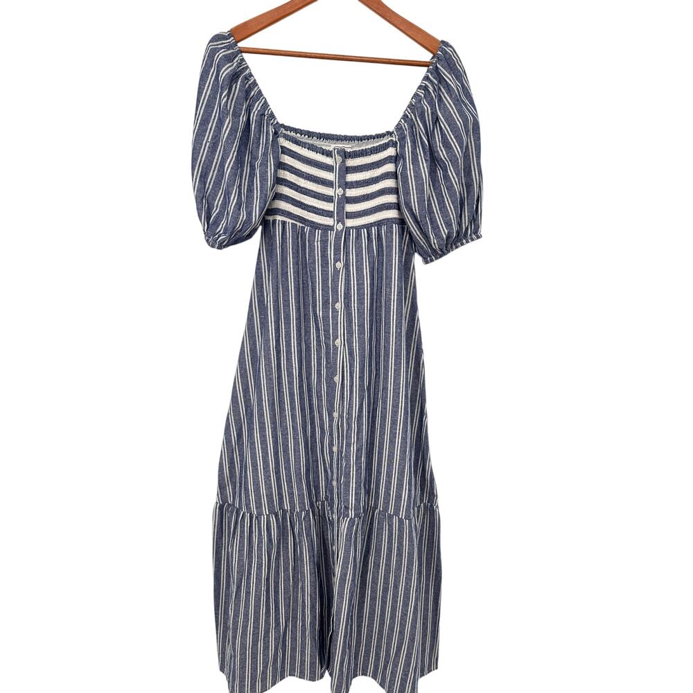 EMERSON FRY NWT Love Tomas Santiago Maxi Dress in Chambray Stripe // XS/S